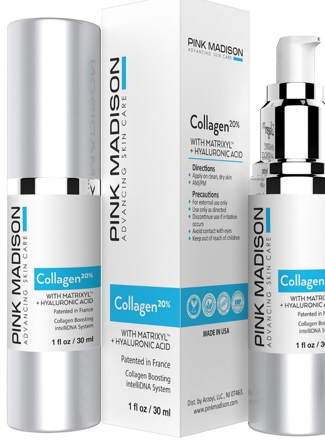 Pink Madison COLLAGEN Serum for Face - Matrixyl and Hyaluronic Acid - Luxury Anti Aging Face Serum Treatment Formula for Men and Women. Effective for Fine Lines and Under Eye Wrinkles. - Image 1